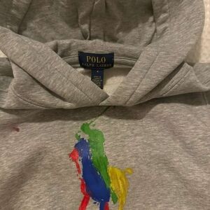 Polo by Ralph Lauren Gray Hoodie with Multicolor Logo